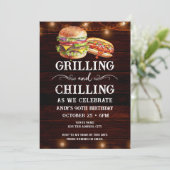 Grillen en Chilling BBQ 90e Verjaardag Uitnodiging (Staand voorkant)