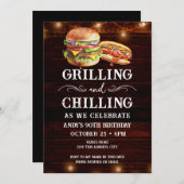 Grillen en Chilling BBQ 90e Verjaardag Uitnodiging (Voorkant / Achterkant)