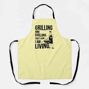 Grillen en koelen Geel BBQ Schort