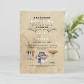 Grillen en repareren van rustieke gewei paren douc kaart (Staand voorkant)