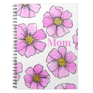 Grillen en Roze Waterverf Bloemen Notitieboek