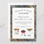 Grillen & Fixin Koppels Trouwfeest Uitnodiging (Voorkant / Achterkant)