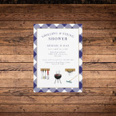 Grillen & Fixing Couples Blauwe Bruiloft Douche Kaart