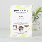 Grillen & Fixing Yellow Couples Douche Kaart (Staand voorkant)