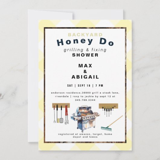 Grillen & Fixing Yellow Couples Douche Kaart (Voorkant)