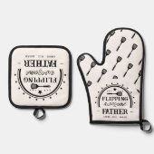 Grillen Flipping Geweldige Vader Ovenwant & Pannenlap Set (Voorkant)