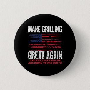 Grillen Grote Opnieuw Grappige Trump BBQ Pit Maste Ronde Button 5,7 Cm