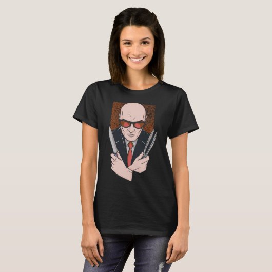 Grillen Hitman BBQ Grappig T-shirt (Voorkant volledig)