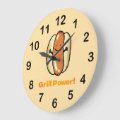 Grillen Hot Dog Cartoon Grote Klok (Hoek)