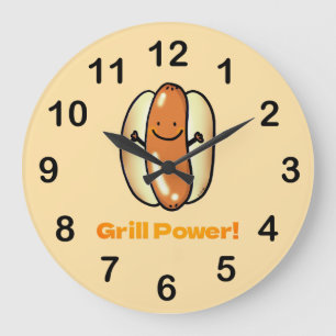 Grillen Hot Dog Cartoon Grote Klok