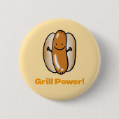 Grillen Hot Dog Cartoon Ronde Button 5,7 Cm (Voorkant)