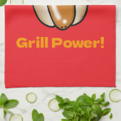 Grillen Hot Dog Cartoon Theedoek (Gevouwen)