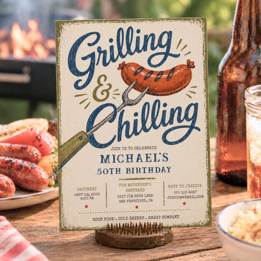 Grillen & Koelen BBQ 50ste verjaardag Kaart