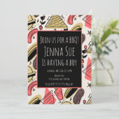 Grillen Summer BBQ Doodles Baby Shower (Staand voorkant)
