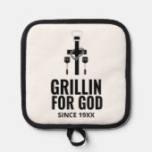 Grillen voor God Pot Holder Pannenlap (Voorkant)