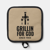 Grillen voor God Pot Holder Pannenlap (Voorkant)