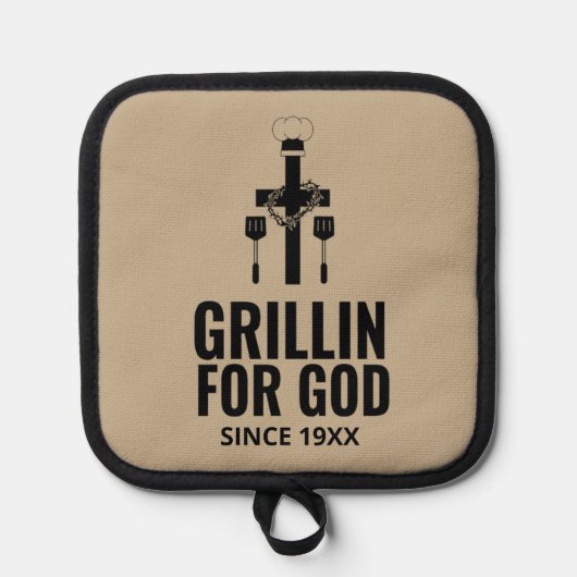 Grillen voor God Pot Holder Pannenlap (Voorkant)
