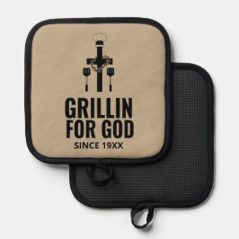 Grillen voor God Pot Holder Pannenlap