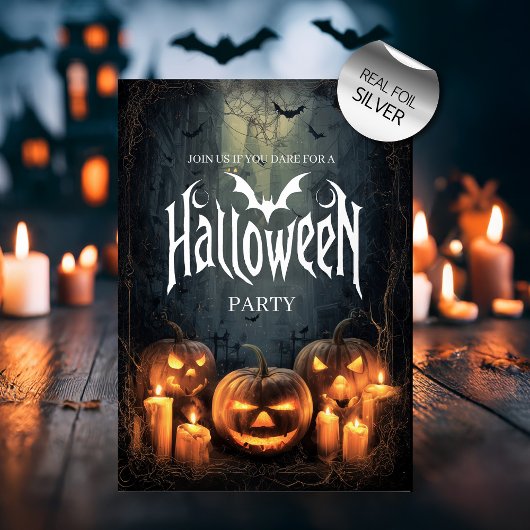 Grillende Halloween-feest Folie Uitnodiging