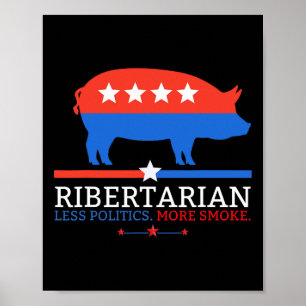 Grillende vader Bbq Ribertarian Grappige Politiek Poster