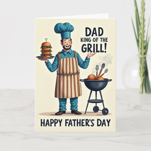 Grillende Vaderdag Feestkaart Kaart (Voorkant)