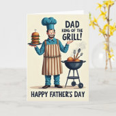 Grillende Vaderdag Feestkaart Kaart (Gele Bloem)