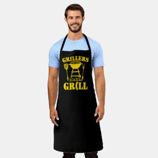 Grillers Gaan Worst Barbecue Geel Grillen Schort