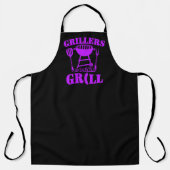 Grillers Gaan Worst Barbecue Paars Schort (Voorkant)