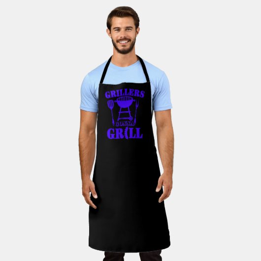 Grillers Gaan Worst Blauwe BBQ Rok  Schort (Gedragen)