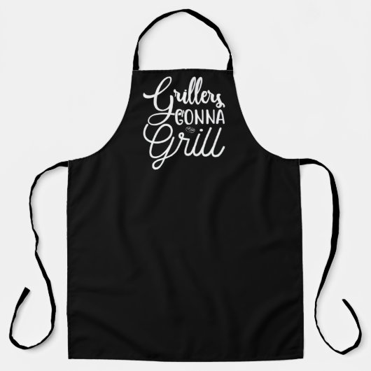 Grillers Gonna Grill BBQ Large Black Apron Schort (Voorkant)