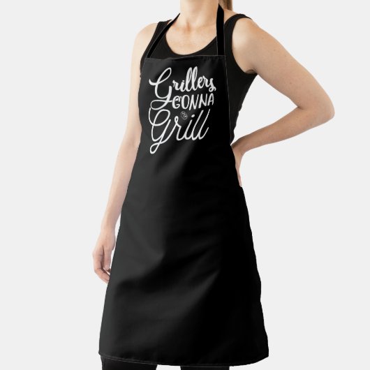 Grillers Gonna Grill BBQ Large Black Apron Schort (Insitu)