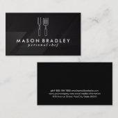 Grillgereedschap | Zwarte lijnen achtergrond Visitekaartje (Voorkant / Achterkant)