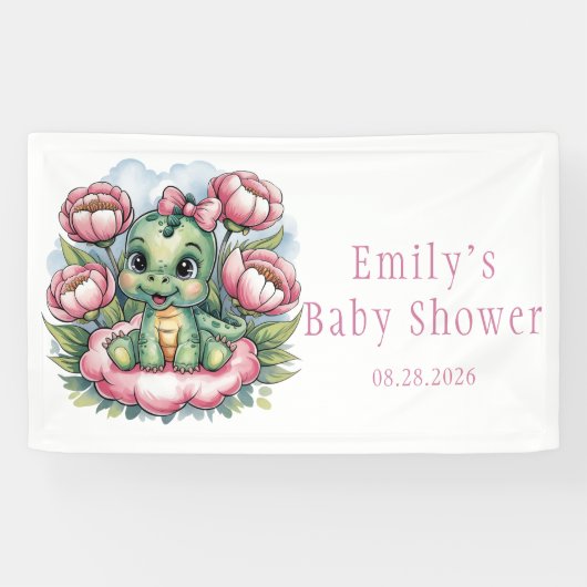 grillig Baby shower dino delight Spandoek (Horizontaal)