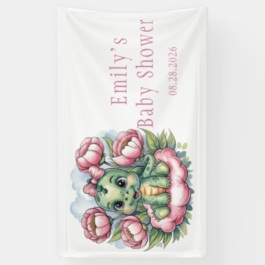 grillig Baby shower dino delight Spandoek (Verticaal)