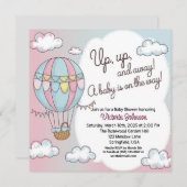 grillig Baby shower met heteluchtballon Kaart (Voorkant / Achterkant)