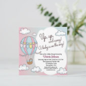 grillig Baby shower met heteluchtballon Kaart (Staand voorkant)
