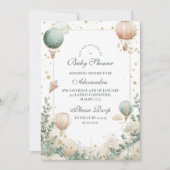 grillig Baby shower met heteluchtballon Kaart (Voorkant)