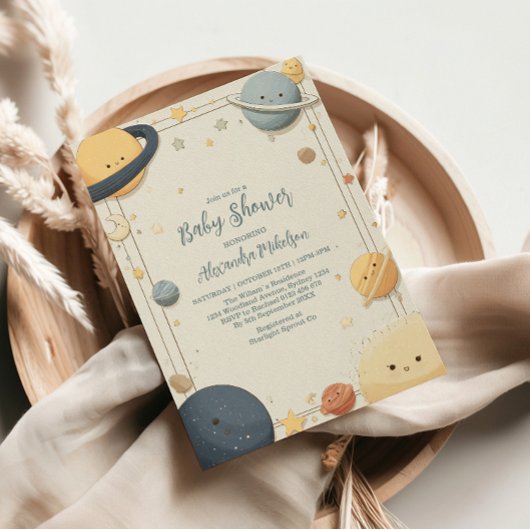 grillig Baby shower voor de kosmische ruimte Kaart