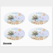 grillig Baby shower voor wilde dieren Ovale Sticker (Vel)