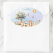 grillig Baby shower voor wilde dieren Ovale Sticker (Tas)