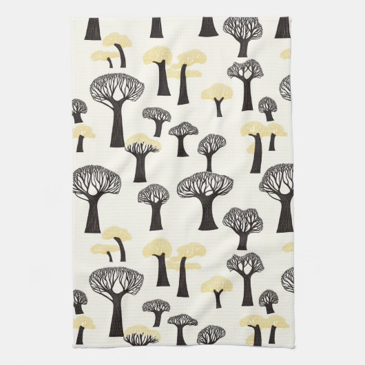 grillig baobab-boompatroon theedoek (Verticaal)