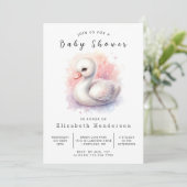 grillig bedrukbaar zwaan Baby shower Kaart (Staand voorkant)