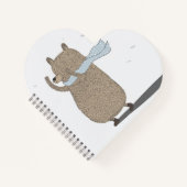 grillig Beer hartvormig Notitieboek (Voorkant)