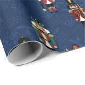 grillig blauw notenkrakerpapier cadeaupapier (Rol Hoek)