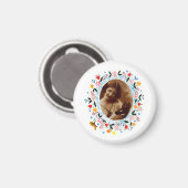  grillig bloemenkat Lijst foto Magneet (Voorkant / Achterkant)