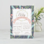 grillig bloemensluimberfeest uitnodigen kaart (Staand voorkant)