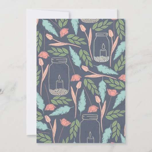 grillig bloemensluimberfeest uitnodigen kaart (Achterkant)