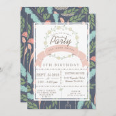 grillig bloemensluimberfeest uitnodigen kaart (Voorkant / Achterkant)