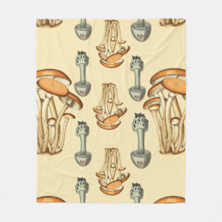 grillig bloemig paddenstoelenpatroon fleece deken