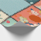 grillig bloemmozaïekpatroon cadeaupapier (Hoek)